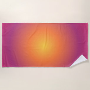 Sagittarius Aura Gradient Zodiac, Purple Yellow  Beach Towel
