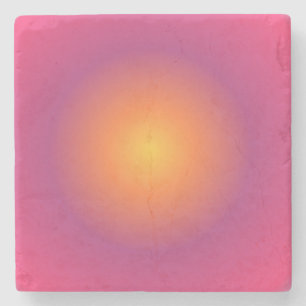 Sagittarius Aura Gradient Zodiac, Purple Yellow  Stone Coaster