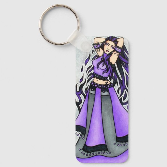 Sagittarius Belly Dancer Purple Key Ring (Front)