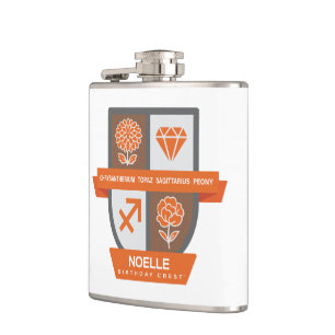 Sagittarius Birthday Crest™ November 22-30 Hip Flask