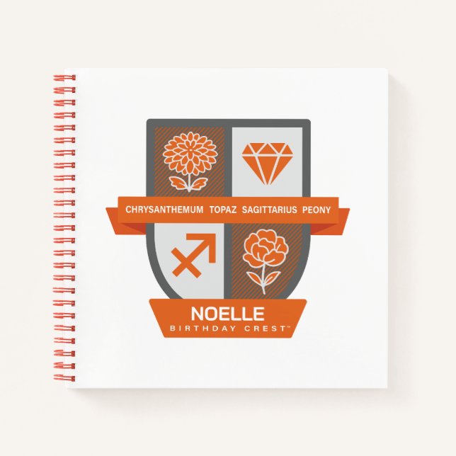 Sagittarius Birthday Crest™ November 22-30 Notebook (Front)