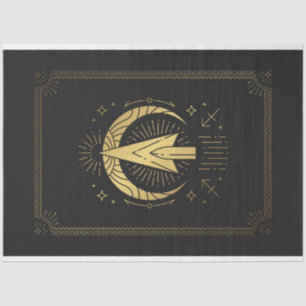 Sagittarius Black And Gold Mystical Zodiac Tarot Tissue Paper