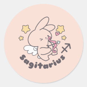 Sagittarius Bunny: Love's Adventurous Archer Classic Round Sticker