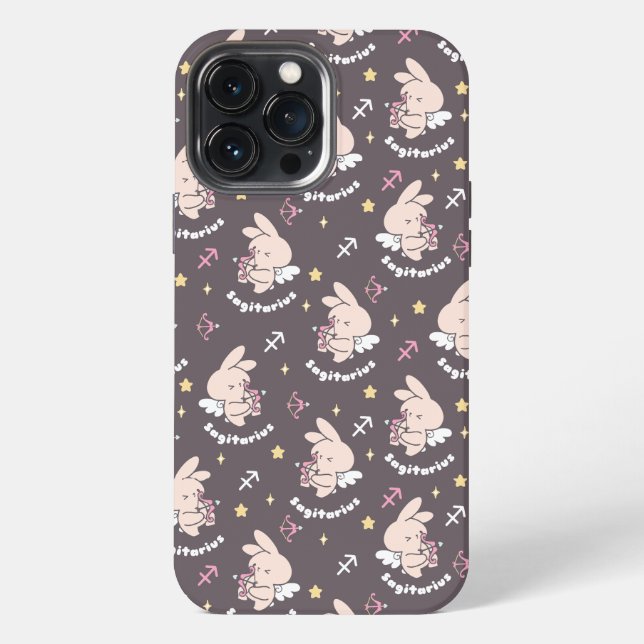 Sagittarius Bunny Pattern: Love's Cosmic Dance II iPhone Case (Back)