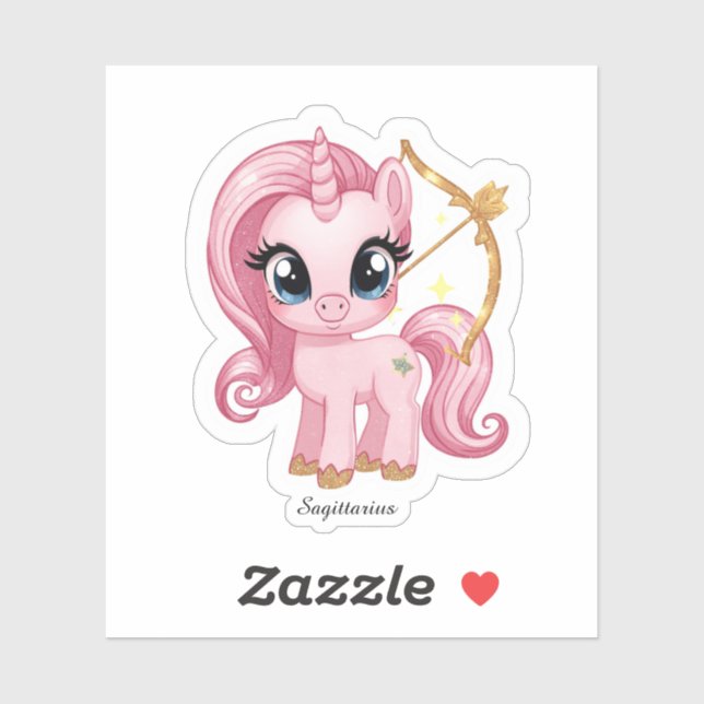 Sagittarius Celestial Zodiac Sticker - Pink Arrow (Sheet)