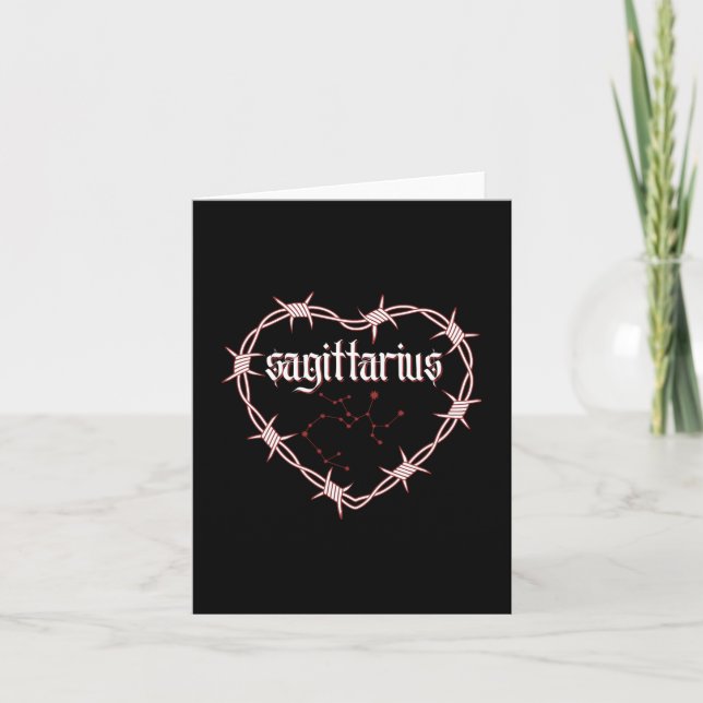 Sagittarius Constellation Gothic Edgy Birthday Card (Front)