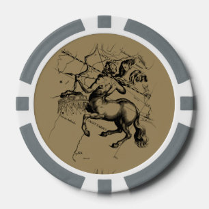 Sagittarius Constellation Hevelius circa 1690 Poker Chips