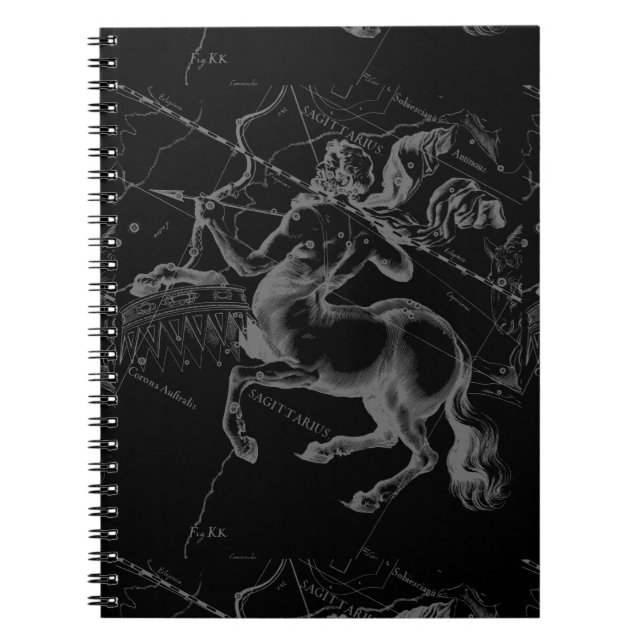 Sagittarius Constellation Hevelius circa 1690 Spiral Notebook (Front)