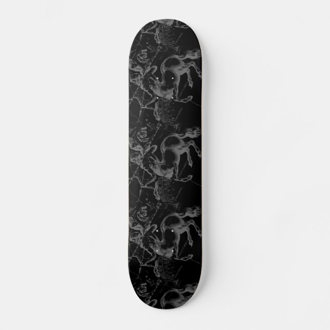 Sagittarius Constellation Hevelius Map on Black Skateboard (Front)