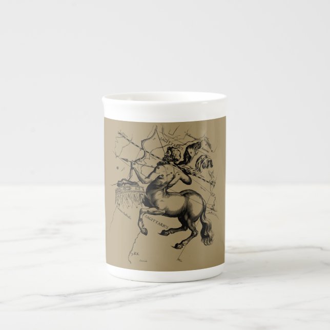 Sagittarius Constellation Map Engraving Hevelius Bone China Mug (Front)