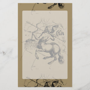 Sagittarius Constellation Map Engraving Hevelius Stationery