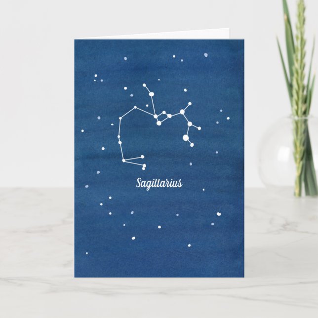 Sagittarius Constellation Night Sky Happy Birthday Card (Front)