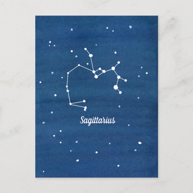 Sagittarius Constellation Night Sky Indigo Postcard (Front)