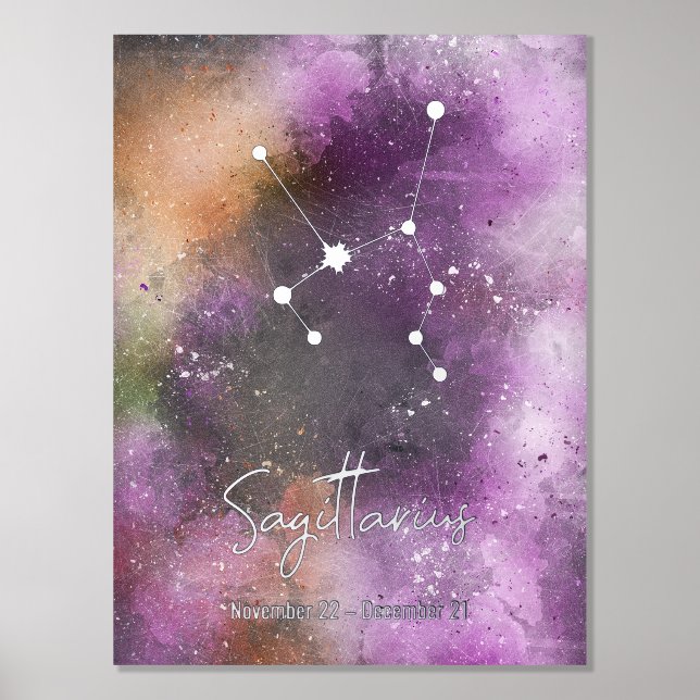 Sagittarius Constellation Zodiac Sign PurpleGalaxy (Front)