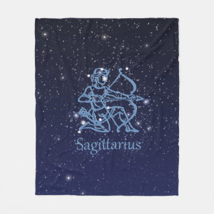 Sagittarius Constellation & Zodiac Sign with Stars Fleece Blanket