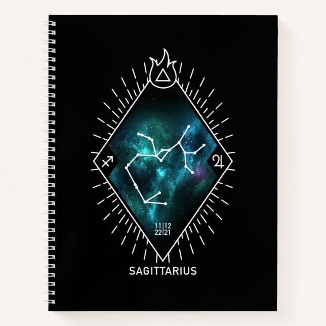 Sagittarius Constellation & Zodiac Symbol Notebook (Front)
