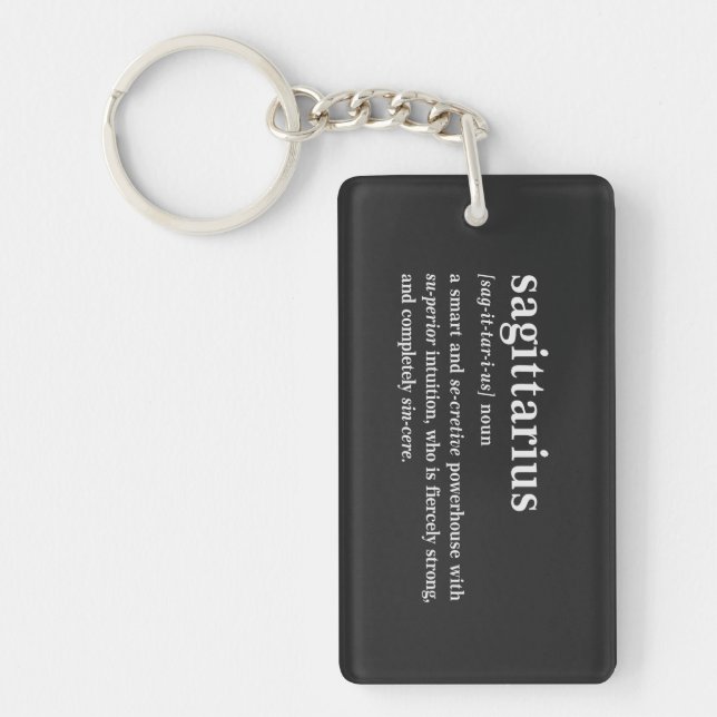 Sagittarius Definition Aesthetic Astrology Gift Key Ring (Front)