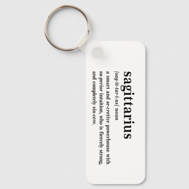Sagittarius Definition Aesthetic Astrology Gift Key Ring (Front)