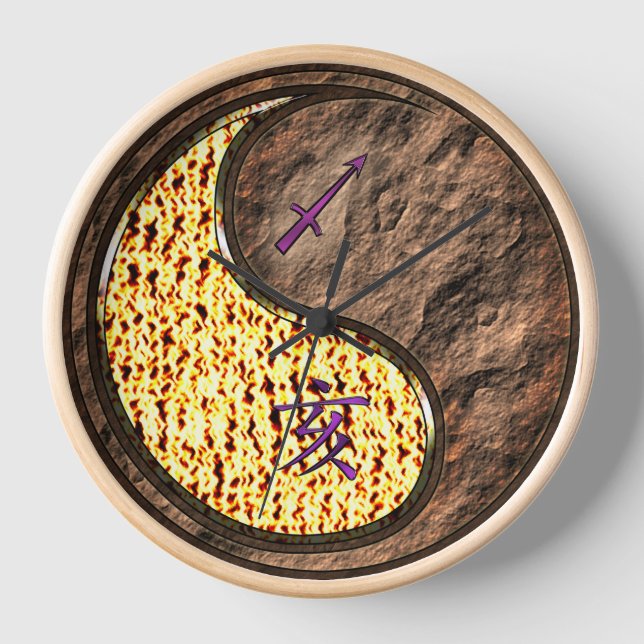 Sagittarius & Earth Boar Clock (Front)