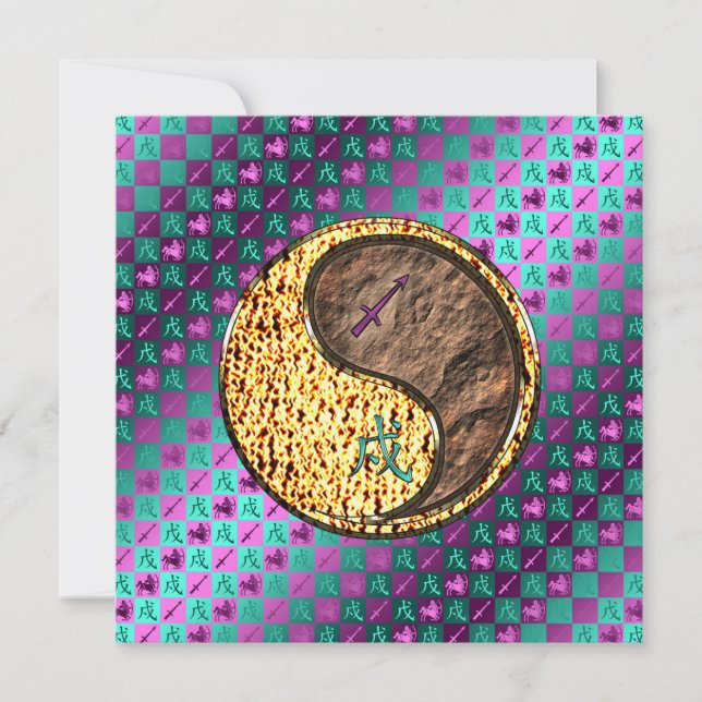 Sagittarius & Earth Dog Card (Front)