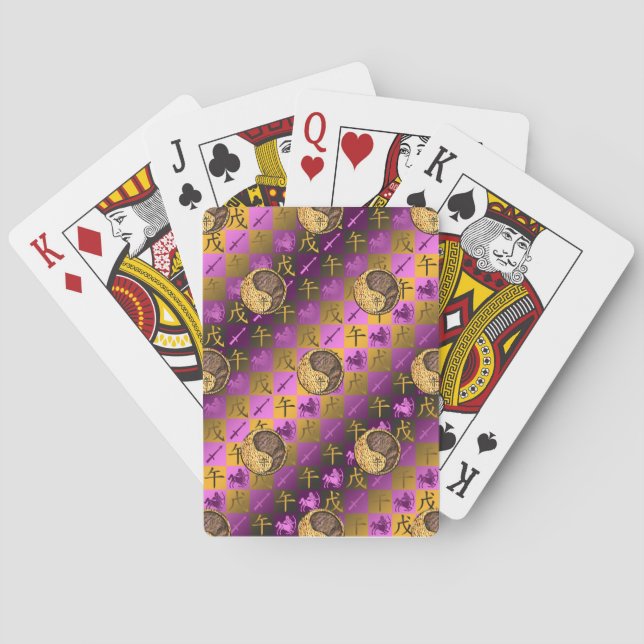 Sagittarius & Earth Horse Playing Cards (Back)
