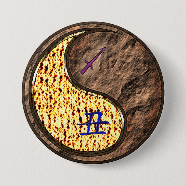 Sagittarius & Earth Ox 7.5 Cm Round Badge (Front)