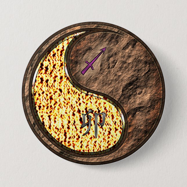 Sagittarius & Earth Rabbit 7.5 Cm Round Badge (Front)