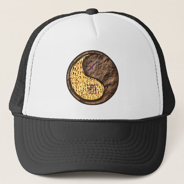 Sagittarius & Earth Rooster Trucker Hat (Front)