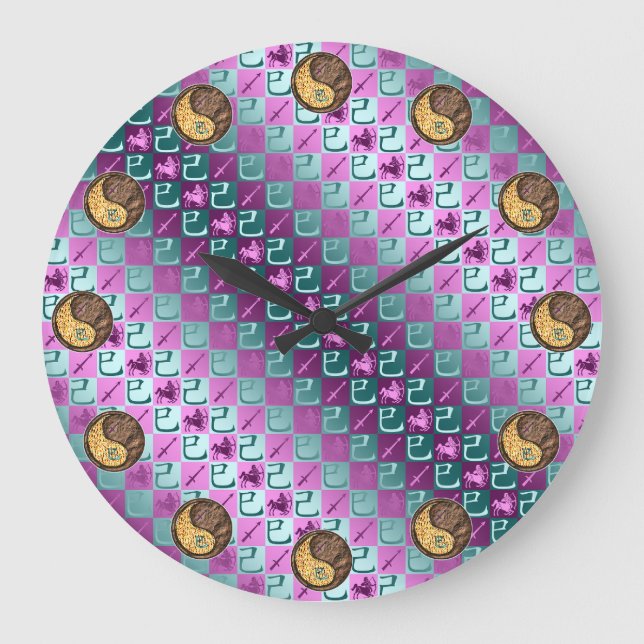 Sagittarius & Earth Snake Large Clock (Front)
