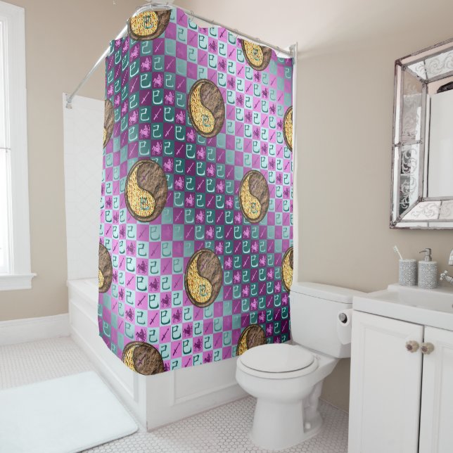 Sagittarius & Earth Snake Shower Curtain (In Situ)