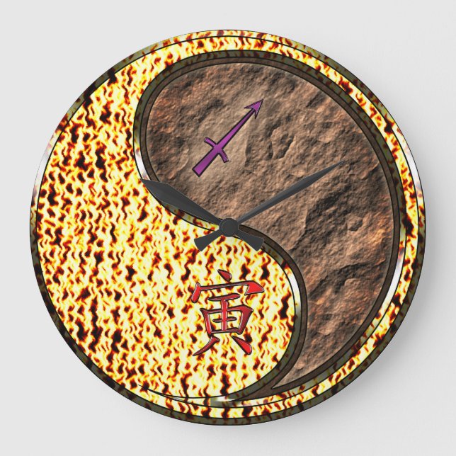 Sagittarius & Earth Tiger Large Clock (Front)