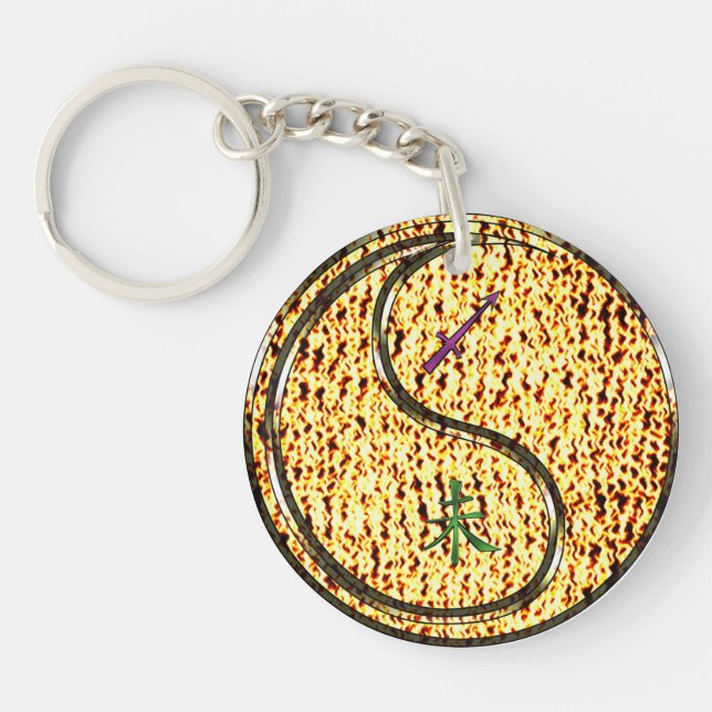 Sagittarius & Fire Goat Key Ring (Front)