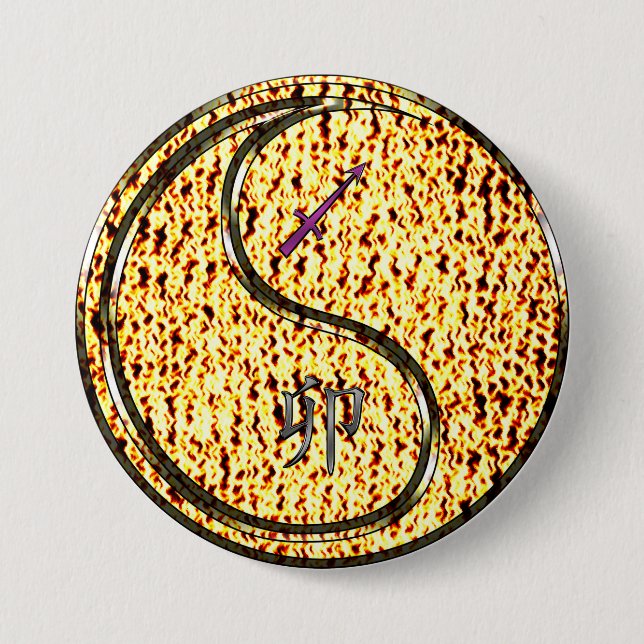 Sagittarius & Fire Rabbit 7.5 Cm Round Badge (Front)