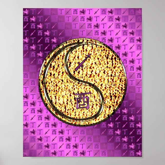 Sagittarius & Fire Rooster Poster (Front)