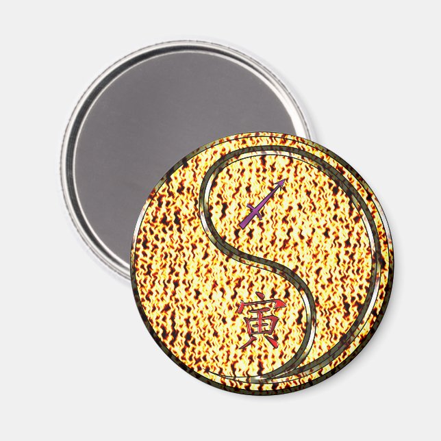 Sagittarius & Fire Tiger Magnet (Front/Back)