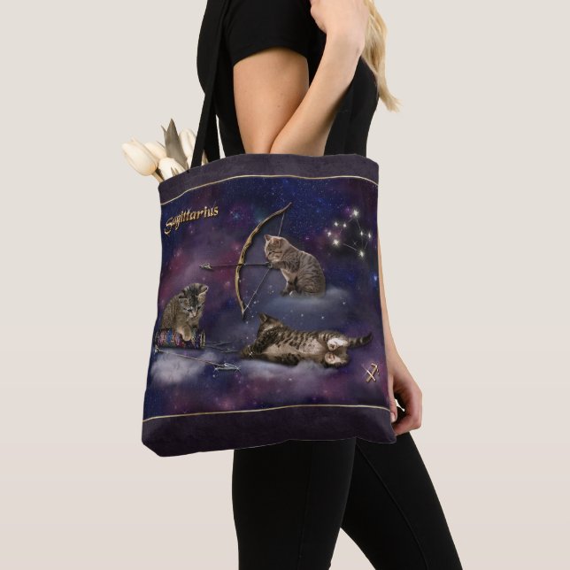 Sagittarius for Cat Lovers Tote Bag (Close Up)
