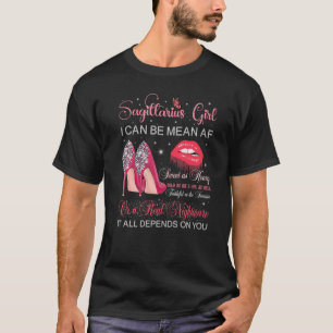 Sagittarius Girl Birthday High Heels Dripping Lips T-Shirt