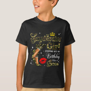 Sagittarius Girl Camouflage Black Woman Camo Heels T-Shirt