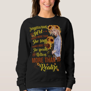 Sagittarius Girl Sunflower Birthday Knows More Tha Sweatshirt
