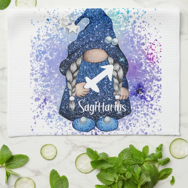 Sagittarius Gnome Tea Towel (Folded)