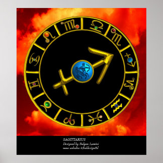 SAGITTARIUS / GOLD ZODIAC SIGNS CIRCLE, Astrology