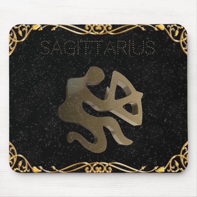 Sagittarius golden sign mouse pad (Front)