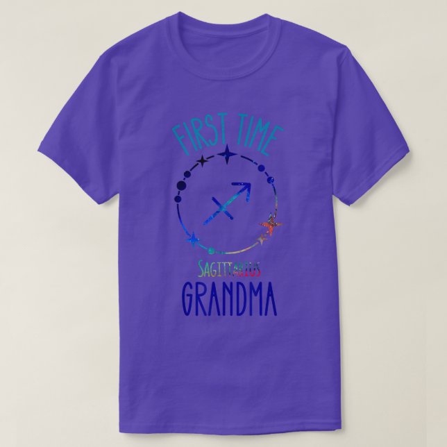 Sagittarius Grandma Zodiac Symbol First Time Grand T-Shirt (Design Front)