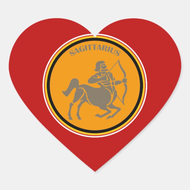 Sagittarius Heart Sticker (Front)