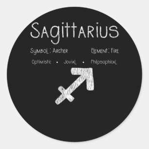 Sagittarius Horoscope Astrology Star Sign Birthday Classic Round Sticker