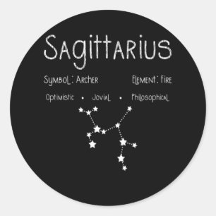 Sagittarius Horoscope Astrology Star Sign Birthday Classic Round Sticker