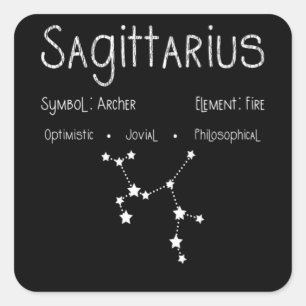Sagittarius Horoscope Astrology Star Sign Birthday Square Sticker