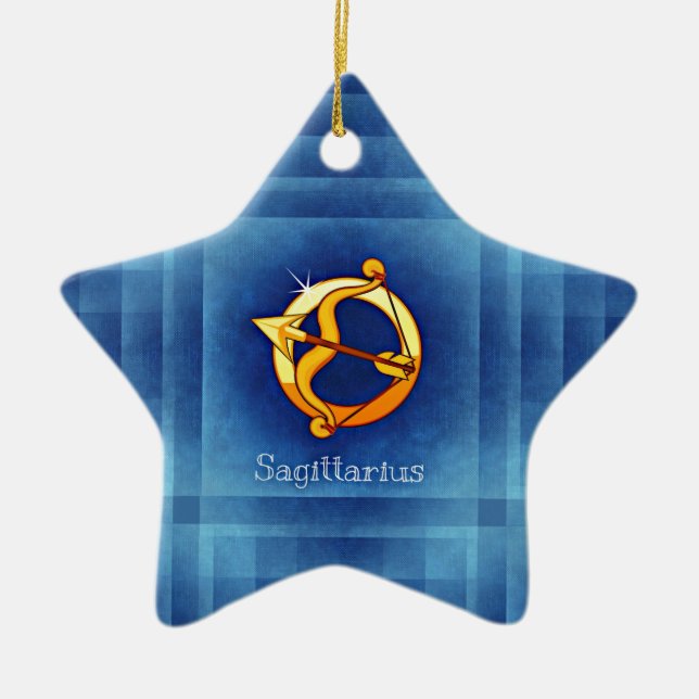 sagittarius horoscope ceramic tree decoration (Front)