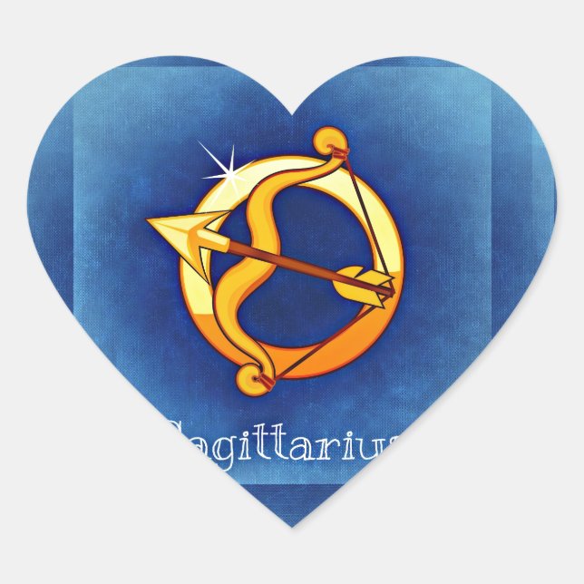 sagittarius horoscope heart sticker (Front)