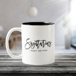 Sagittarius Horoscope Modern Script Zodiac Sign Two-Tone Coffee Mug<br><div class="desc">Chic,  stylish and custom horoscope zodiac sign coffee mug saying SAGITTARIUS - I DON'T DO FAKE in trendy brush script and modern simple typography,  making a fun and unique yet elegant birthday gift! Text below is fully customisable.</div>